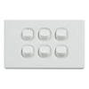 4Cabling - 4Cabling 4C | Elegant Wall Switch 6 Gang 250V 16A Horizontal
