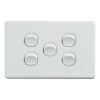 4Cabling - 4Cabling 4C | Classic 5 Gang Switch 250V 16AX Horizontal