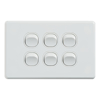 4Cabling - 4Cabling 4C | Classic 6 Gang Switch 250V 16AX Horizontal