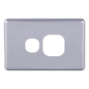 Cable Management & Installation - 4Cabling 4C | Classic Single Power Point Cover Plate Horizontal Silver