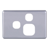 Cable Management & Installation - 4Cabling 4C | Classic Single Power Point with Extra Switch Cover Plate Horizontal Silver