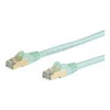 Cat6 Network Cables - StarTech 5m CAT6a Ethernet Cable Aqua RJ45 Snagless Connectors CAT6a STP Cord Copper Wire Network Cable (6ASPAT5MAQ)