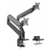 Brateck Brackets & Mounting - Brateck Dual Monitors Aluminum Heavy-Duty Gas Spring Monitor Arm Fit Most 17-35 Monitors Up to 15kg per screen VESA