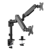 Brateck Brackets & Mounting - Brateck Dual Monitors Pole-Mounted Gas Spring Monitor Arm Fit Most 17"-32" Monitors Up to 9kg per screen VESA