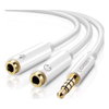 Audio Cables - UGREEN 3.5mm Male to Dual 3.5mm FemaleHeadset Splitter White (10789)