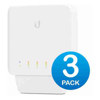 Gigabit Network Switches - Ubiquiti USW Flex 3 Pack- Managed Layer 2 Gigabit switch with auto-sensing 802.3af PoE support. 1x PoE In 4x PoE Out