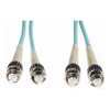 4Cabling - 4Cabling 10m ST-ST OM4 Multimode Fibre Optic Cable: Aqua