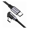 USB Type-C / 3.1 Cables - UGREEN USB-C to Angled USB2.0-C Round Cable M/M Aluminum Shell Nickel Plating 1m (Gray Black) 50123