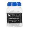 4Cabling - 4Cabling Cat 6 8 Position RJ45 One-Piece Modular Crimp Plug | Stranded | 100 Pack