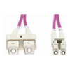 4Cabling - 4Cabling 1m LC-SC OM4 Multimode Fibre Optic Patch Cable: Erika Violet