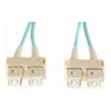4Cabling - 4Cabling 5m SC-SC OM4 Multimode Fibre Optic Cable: Aqua