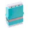4Cabling - 4Cabling LC OM3 / OM4 Multimode Through Coupler Flangeless Quad Ceramic Sleeve | Aqua