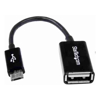USB 2.0 Cables - StarTech STARTECH.COM 5" MICRO USB2.0 B to USB2.0 A OTG CABLE M to F LTW