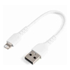 USB 2.0 Cables - StarTech 6 inch (15cm) Durable White USB-A to Lightning Cable Heavy Duty Rugged Aramid Fiber USB Type A to Lightning