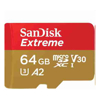 SanDisk Micro SD Cards - SanDisk Extreme microSDXC SQXAH 64GB V30 U3 C10 A2 UHS-I 170MB/s R 80MB/s W 4x6 SD adaptor Lifetime Limited Action