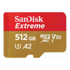 SanDisk SD / SDHC Cards - SanDisk Extreme microSDXC SQXAV 512GB V30 U3 C10 A2 UHS-I 190MB/s R 130MB/s W 4x6 SD adaptor Lifetime Limited