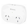 Home & Wall Chargers - Verbatim Dual USB Surge Protected with Double Adaptor White