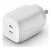 Belkin - Belkin BOOSTUP CHARGE 65W DUAL USB-C PD GAN WALL CHARGER WHITE
