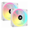 Case Fans - Corsair QX RGB Series iCUE LINK QX140 RGB WHITE 140mm Magnetic Dome Bearing. PWM RGB Dual Fan Starter Kit