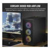 Computer / PC Cases - Corsair Carbide Series 3000D RGB Solid Steel Front ATX Tempered Glass Black 3x AR120 RGB Fans  Adapter pre-installed.