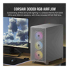 Computer / PC Cases - Corsair Carbide Series 3000D RGB Solid Steel Front ATX Tempered Glass White 3x AR120 RGB Fans  Adapter pre-installed.