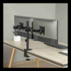 Brateck Brackets & Mounting - Brateck Dual-Monitor Steel Articulating Monitor Mount Fit Most 17"-32" Monitor Up to 20KG VESA 75x75100x100(Black)(NEW)