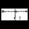 Brateck Brackets & Mounting - Brateck Triple-Monitor Steel Articulating Monitor Mount Fit Most 17"-27" Monitor Up to 9KG VESA 75x75100x100(Black)