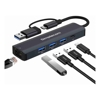 USB 3.0 Cables - Simplecom CHN436 USB-C and USB-A to 4-Port USB HUB with Gigabit Ethernet Adapter