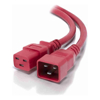 ALOGIC Power Cables - ALOGIC 2m IEC C19 to IEC C20 Power Extension Male to Female Cable Red