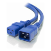 ALOGIC Power Cables - ALOGIC 2m IEC C19 to IEC C20 Power Extension Male to Female Cable Blue