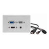 ALOGIC Audio Cables - ALOGIC 1 X HDMI 1 X VGA 1 X USB & 1 X 3.5mm Audio Clipsal 2000 White Wall Plate with Panel Mount Cables