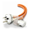 ALOGIC Power Cables - ALOGIC 2m Medical Power Cable Aus 3 Pin Mains Plug (Male) to Right Angle IEC C13 (Female) -Orange