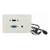 ALOGIC Audio Cables - ALOGIC 1 X HDMI 1 X VGA & 1 X 3.5mm Audio Clipsal 2000 White Wall Plate with Panel Mount Cables
