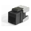Cat6 Network Cables - Serveredge Universal Cat6A UTP RJ45 Modular Keystone Jack QUICK TOOL Compatible Black Pack of 10 