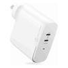 ALOGIC Home & Wall Chargers - ALOGIC 2X68 Rapid Power 2 Port 68W GaN Charger ?USB-C (50W) + USB-C (Max. 18) --Includes 2m USB-C Charging Cable