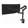 Ergotron - Ergotron LX DUAL STACKING ARM NO GROMMET MOUNT Matte BLACK.