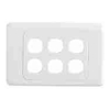 Rack Accessories - ALOGIC 6 Gang Wall Plate Clipsal Compatible (White)