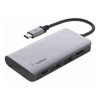 Belkin Video Adapters - Belkin Connect USB-C 4-in-1 Multiport Adapter Space Grey (AVC006btSGY) 100W Power Delivery 4K HDMI Port 5GBPS Data