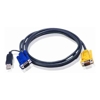 Aten - Aten 1.8M 3IN1 VGA CONSOLE TO USB PC KVM SLIM CABLE NO WTY