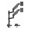 Brateck Brackets & Mounting - Brateck LDT81-C024P-B Noteworthy Pole-Mounted Heavy-Duty Gas Spring Dual Monitor Arm Fit Most 17"-49" Monitor Fine