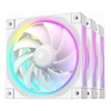 Case Fans - Deepcool FL12 3IN1 WH (3-Pack) 120mm Unique ARGB Fans Low Noise 4-pin PWM Fluid Dynamic Bearing Addressable RGB LED