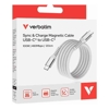 Verbatim - Verbatim Sync  Charge USB C to USB C 100W Magnetic 120 cm Grey