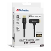 Verbatim Audio Cables - Verbatim Cable 2 in 1 120CM USB C to C or Lightning
