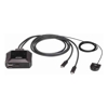 Aten - Aten 2-PORT 4K DISPLAYPORT USB-C CABLE KVM SWITCH WITH REMOTE PORT SELECTOR