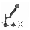Brateck Brackets & Mounting - Brateck LDT80-C012UCP Super Heavy-Duty Pole-Mounted Gas Spring Monitor Arm with USB-A and USB-C Ports Matte Black(new)