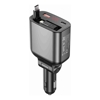 Choetech - Choetech TC0033 105W USB-C+USB-A Fast car charger with Stretchable USB-C + Lightning cables