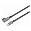 Cygnett - Cygnett Unite Right-Angle USB-C to USB-C (3.1) Cable (1M) Black (CY5104PCTYC) 240W Double Braided 10Gbps Transfer Fast