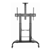 Brateck Brackets & Mounting - Brateck Large Screen Telescopic Height-Adjustable Steel TV Cart with Crank Handle Fit 60"-100" Up to 100kg- Matte Black