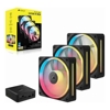 Case Fans - Corsair iCUE LINK LX120-R RGB 120mm PWM Reverse Fans Starter Kit Triple Pack Black: 66.7CFM 2400RPM 37.7dBA 0.4A Static