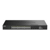 Gigabit Network Switches - D-Link 28-Port Gigabit Smart Managed Stackable PoE+ Switch with 24 PoE+ 1000Base-T and 4 SFP+ Ports. PoE budget 370W.
